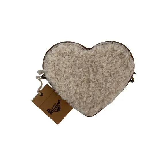 Dr. Martens Mini Heart Shaped Crossbody Faux Fur Bag Cashew Ambassador Leather